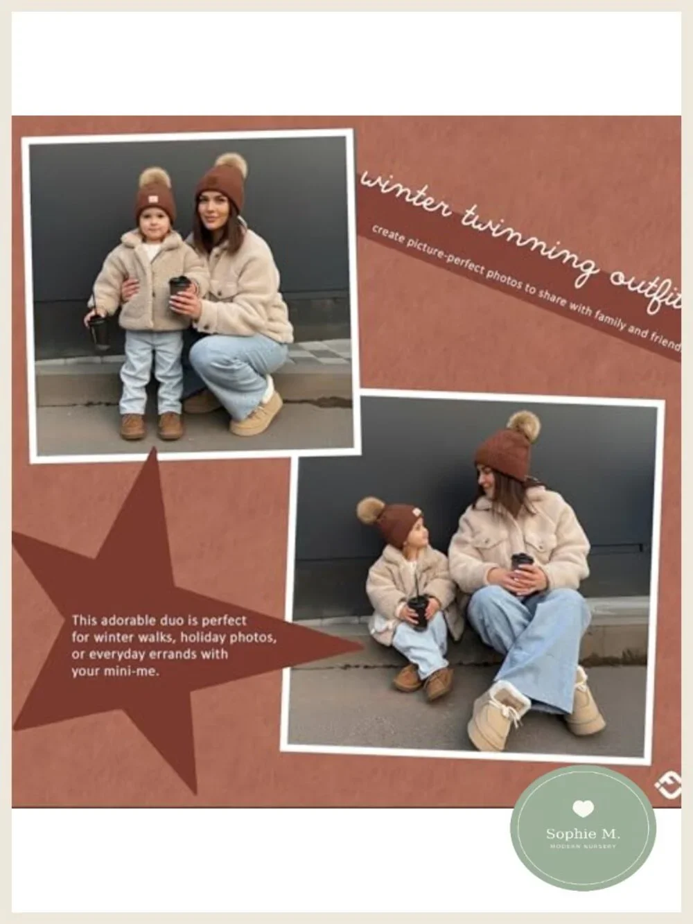 Matching Mom and Toddler Girl Knit Pom Beanie Set, Winter Hats
